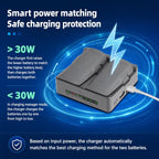 For DJI Neo 2 YX PD 45W Parallel Charger 2-Way Fast Charging Hub with Battery Storage Mode, 2-Way Flat