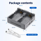 For DJI Neo 2 YX PD 45W Parallel Charger 2-Way Fast Charging Hub with Battery Storage Mode, 2-Way Flat