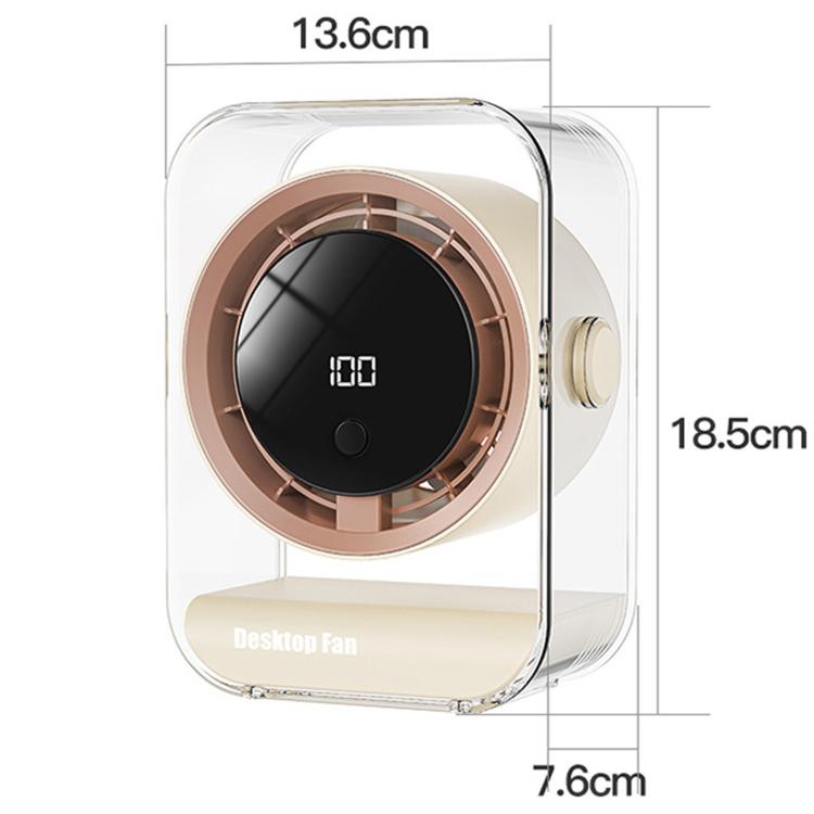 F15 Smart Timing Transparent Digital Display Desk Fan Small Circulating Table Fan For Office