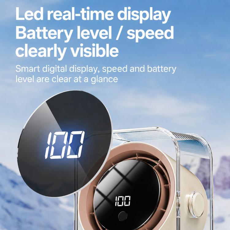 F15 Smart Timing Transparent Digital Display Desk Fan Small Circulating Table Fan For Office