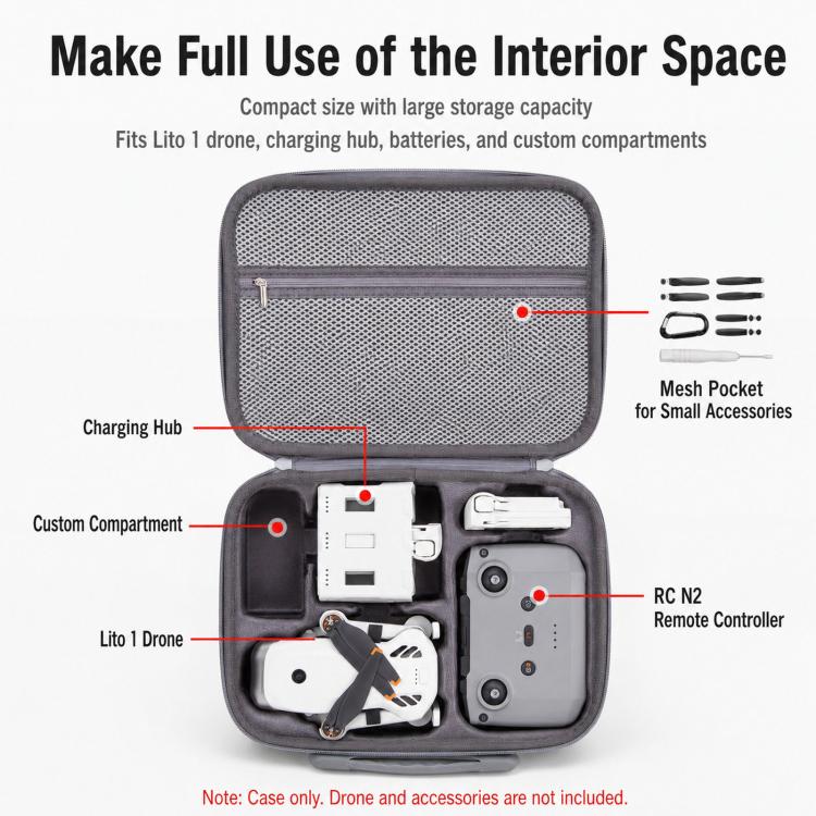 For DJI Lito 1 Drone Kit Storage Case Portable Outdoor Shoulder Bag