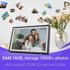 10.1 Inch Uhale Smart Cloud Photo Frame WiFi Mobile Photo Transfer Touchscreen Digital Signage, EU Plug, UK Plug, US Plug, AU Plug