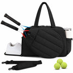 Tennis Duffel Bag Waterproof Gym Bag with Shoe Compartment Racket Holder for Pickleball Travel Sports