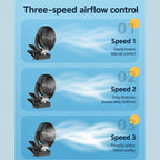 F4508 Adjustable Clip-On Front Baffle Car Fan 3-Speed Portable Quiet Cooling Fan, F4508