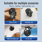 F4508 Adjustable Clip-On Front Baffle Car Fan 3-Speed Portable Quiet Cooling Fan, F4508