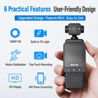 1080P WiFi Body Camera With Rotatable Lens & 1.6 Inch Screen Wearable Sports Action Camera Clip-On Pocket Cam, DV01 1080P