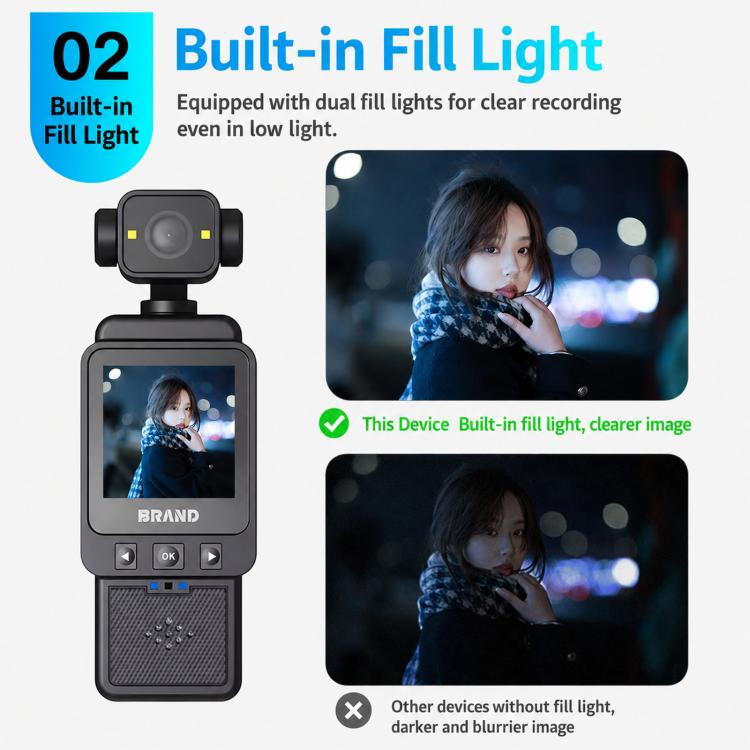 1080P WiFi Body Camera With Rotatable Lens & 1.6 Inch Screen Wearable Sports Action Camera Clip-On Pocket Cam, DV01 1080P
