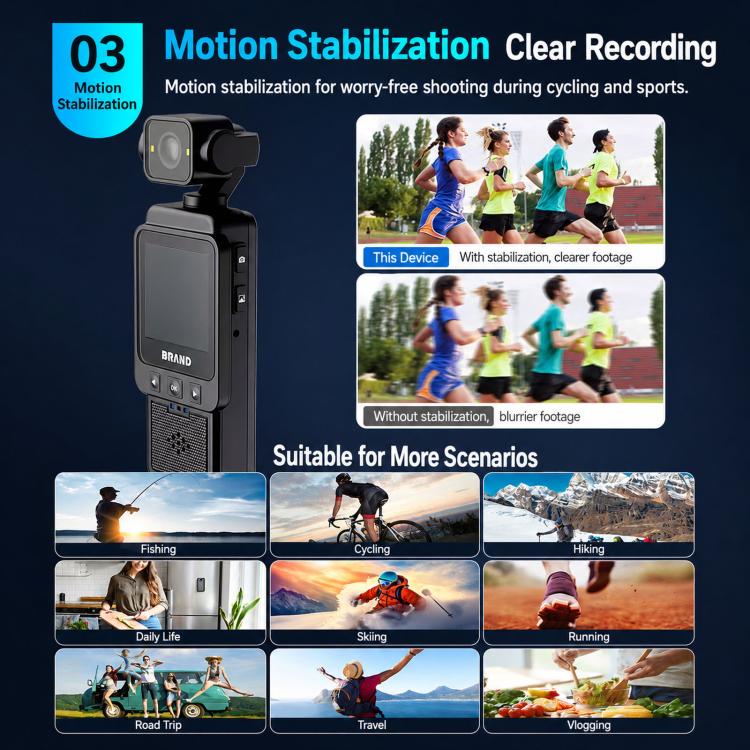 1080P WiFi Body Camera With Rotatable Lens & 1.6 Inch Screen Wearable Sports Action Camera Clip-On Pocket Cam, DV01 1080P