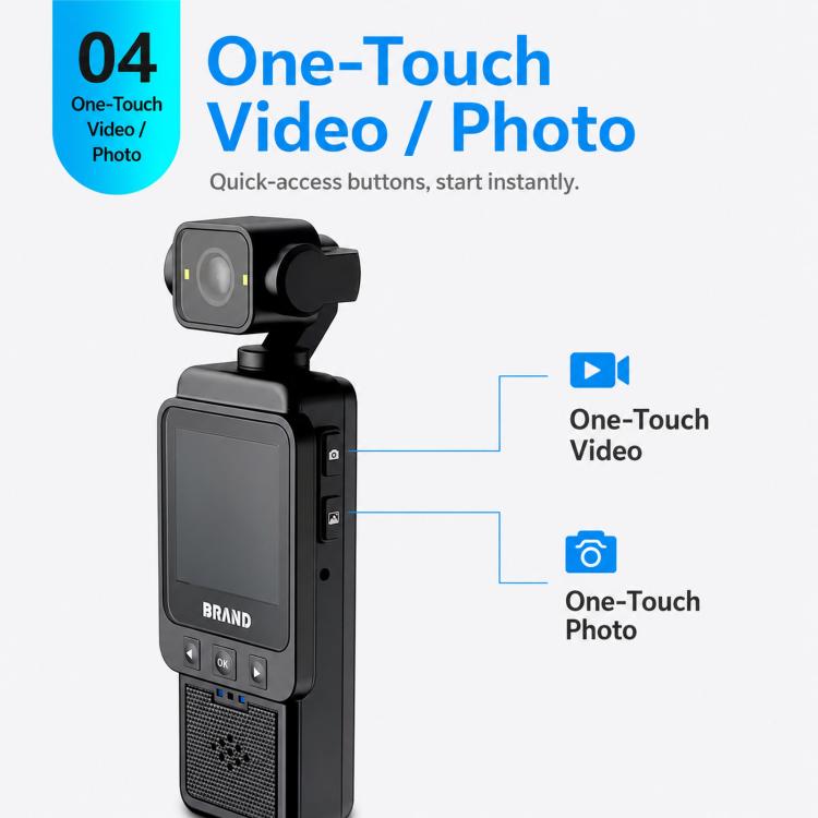 1080P WiFi Body Camera With Rotatable Lens & 1.6 Inch Screen Wearable Sports Action Camera Clip-On Pocket Cam, DV01 1080P