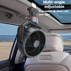 F8104 Stepless Speed Regulation Quiet Car Fan 12V/24V Angle Adjustable Truck Cooling Fan, F8104