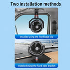 F8104 Stepless Speed Regulation Quiet Car Fan 12V/24V Angle Adjustable Truck Cooling Fan, F8104