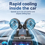 F5505 Dual-Head 3-Speed Cooling Fan With Phone Holder Angle Adjustable Low Noise Fan, F5505