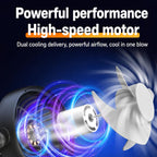 F5505 Dual-Head 3-Speed Cooling Fan With Phone Holder Angle Adjustable Low Noise Fan, F5505