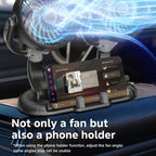 F5505 Dual-Head 3-Speed Cooling Fan With Phone Holder Angle Adjustable Low Noise Fan, F5505
