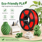 PLA 3D Printer Filament 1.75mm 1kg Spool Tangle-Free Eco-Friendly 3D Printing Material, White, Black, Grey, Transparent, Coffee, Red, Rose Red, Pink, Peach Red, Orange, Yellow, Skin Color, Purple, Blue, Sky Blue, Cyan, Deep Blue, Fluorescent Green, Gol...