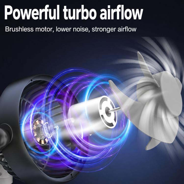 F5504 Car Cooling Fan With Phone Holder 3-Way Foldable Adjustable Quiet Fan, F5504