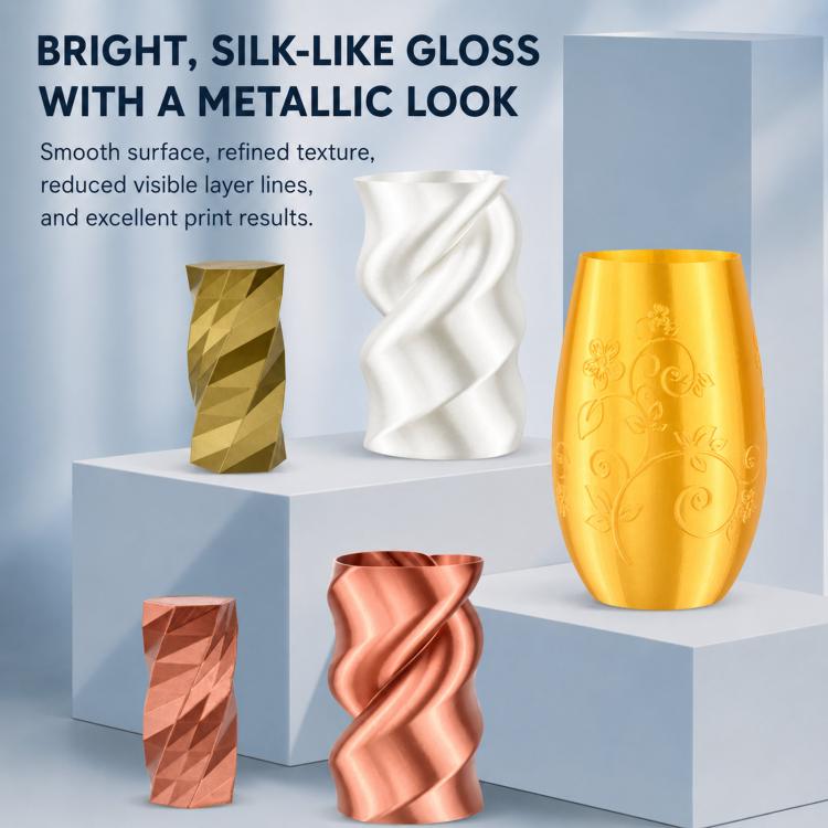 Silk PLA 3D Printer Filament 1.75mm 1kg Spool Shiny Metallic Gloss Finish 3D Printing Material