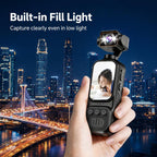 Handheld Vlog Camera With 270-Degree Motorized Rotatable Lens 2.0 Inch Screen Pocket Video Recorder WiFi Sports Action Cam, DV07-4K