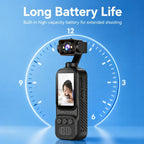 Handheld Vlog Camera With 270-Degree Motorized Rotatable Lens 2.0 Inch Screen Pocket Video Recorder WiFi Sports Action Cam, DV07-4K
