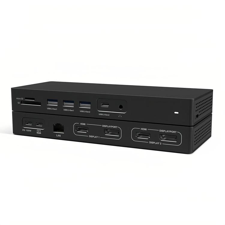 Blueendless Dual HDMI/DP Gigabit Expansion Dock With USB 3.2 Split Cable For Triple Display Expansion, 14 in 1