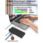 Blueendless Dual HDMI/DP Gigabit Expansion Dock With USB 3.2 Split Cable For Triple Display Expansion, 14 in 1