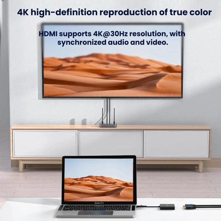 Blueendless Type-C Docking Station Dual HDMI Converter 4K High-Definition M1/2 Display Expansion, HU401