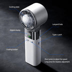 Y38 100-Speed Stepless Speed Regulation Handheld Ice Cooling Fan Portable Rechargeable Quiet Fan