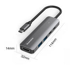 Blueendless HDMI 4K 60Hz Converter Type-C Dock, 5 in 1 USB 3.0 x 2)