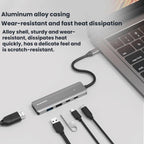 Blueendless HDMI 4K 60Hz Converter Type-C Dock, 5 in 1 USB 3.0 x 2)