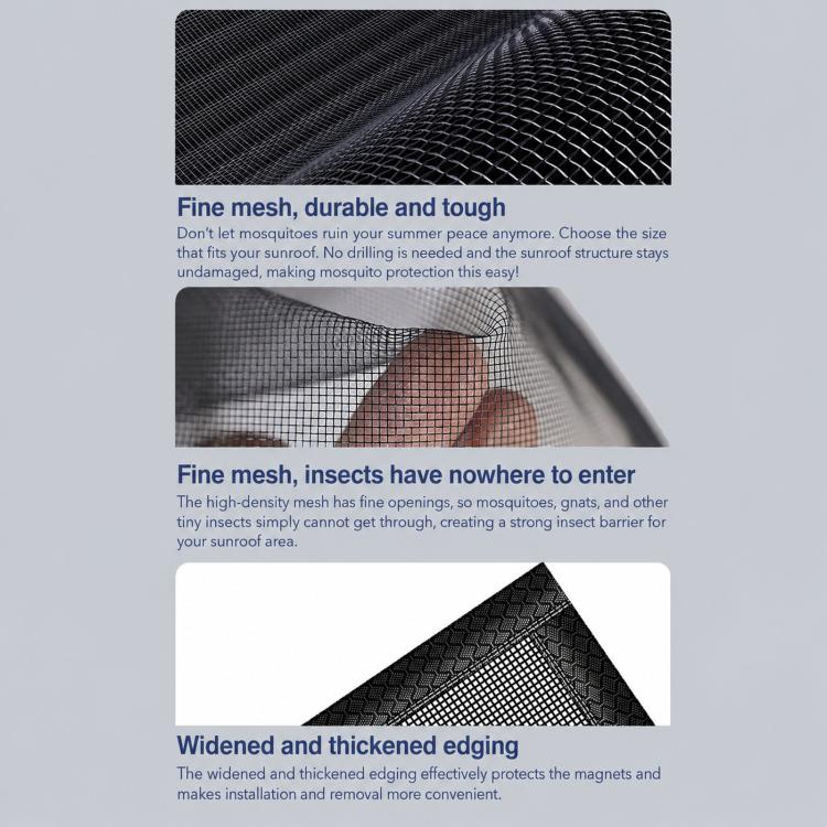 Magnetic Car Sunroof Mesh Shade Heat Insulation Sun & Mosquito Protection Net For Roof, S, M, L