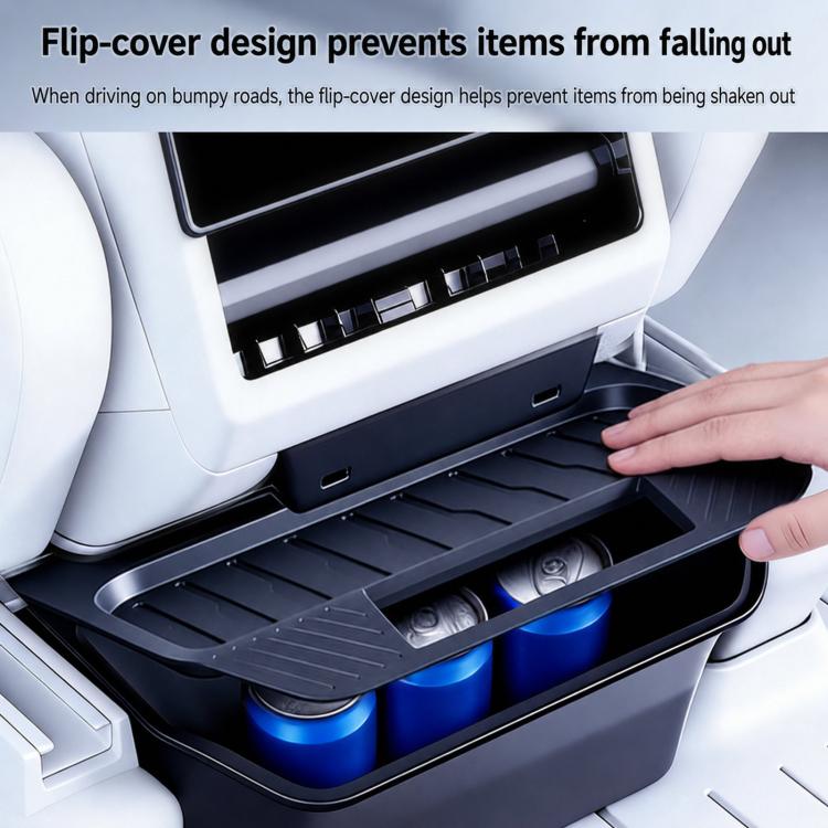 For Tesla Model Y 2022-2024 Car Trash Can Rear Seat Storage Box, Rear Seat Storage Box