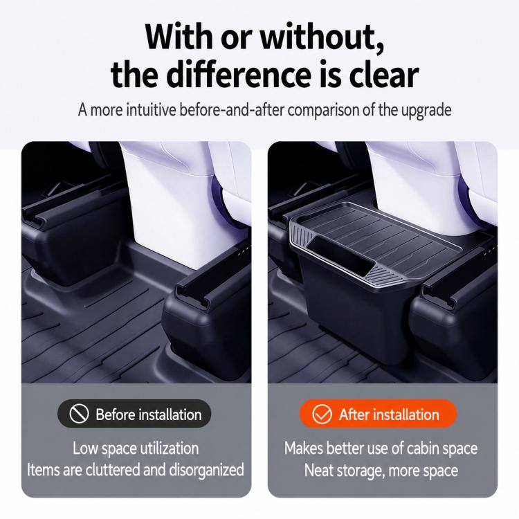 For Tesla Model Y 2022-2024 Car Trash Can Rear Seat Storage Box, Rear Seat Storage Box