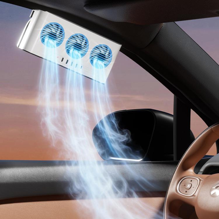 L6189 Solar Powered Car Exhaust Fan With Strobe Warning Light Interior Air Circulation Fan