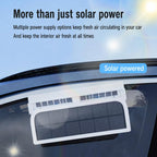L6189 Solar Powered Car Exhaust Fan With Strobe Warning Light Interior Air Circulation Fan