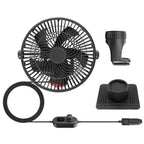Brushed Motor Car Fan 5-Blade High Wind Silent Vehicle Fan, Non-reversible, Reversible