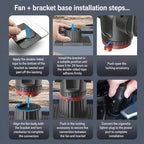 Brushed Motor Car Fan 5-Blade High Wind Silent Vehicle Fan, Non-reversible, Reversible