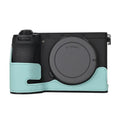 For Sony Alpha 6700 / ILCE-6700 Genuine Leather Half Case Aluminum Alloy Bottom Camera Protective Base