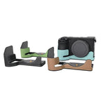 For Sony Alpha 6700 / ILCE-6700 Genuine Leather Half Case Aluminum Alloy Bottom Camera Protective Base