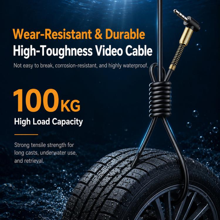 4.3 inch Fully Waterproof Screen + Fish Finder With Temperature & Depth Sensors HD Visual Underwater Fishing Probe, 15m, 20m, 30m