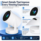 HY300 Ultra Mini Portable Short-Throw Home Projector Android 13 HD Projector, US Plug, EU Plug, UK Plug, AU Plug