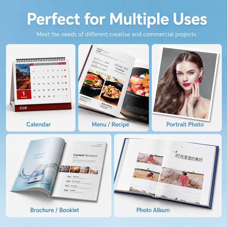 50 Sheets 300gsm A3 High Glossy Inkjet Photo Paper Heavyweight Single-Sided Quick Dry Cast Coated Paper