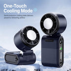 Semiconductor Ice Cooling Handheld Fan 5-Speed Turbo Mini Pocket Fan USB-C Rechargeable Small Personal Fan