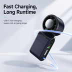 Semiconductor Ice Cooling Handheld Fan 5-Speed Turbo Mini Pocket Fan USB-C Rechargeable Small Personal Fan