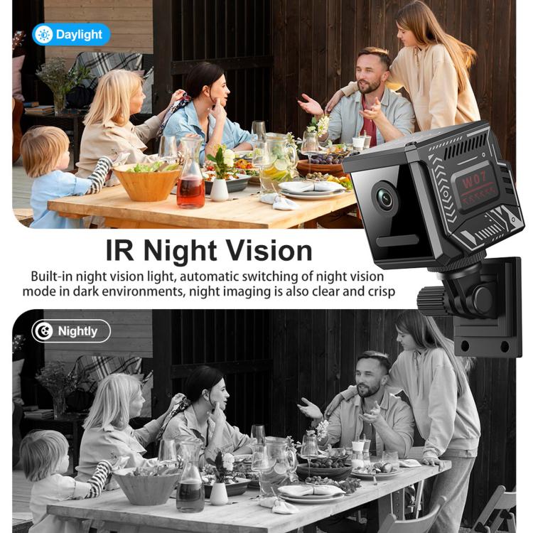Remote Monitoring 2MP WiFi HD Night Vision Wireless Multi-Functional Camera, W07 White, W07 Black