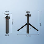 For Insta360 Ace Pro / 2 / X5 BRDRC Quick-Release Tripod Head Extension Selfie Stick