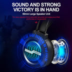 T-WOLF H130 Dual 3.5mm and USB Gaming Headset with Microphone RGB Luminous Wired PC Headphones, H130