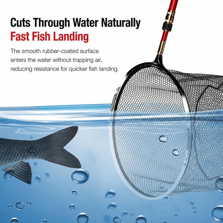 LINNHUE Titanium Alloy Fishing Landing Net Head Rubber Coated Snagless Mesh Dip Net Replacement, 30cm Fine Mesh, 35cm Fine Mesh, 35cm Light Fine Mesh, 40cm Coarse Mesh, 45cm Coarse Mesh