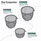 LINNHUE Foldable Rubber Coated Fishing Landing Net Head Anti-Snag Aluminum Alloy Frame Fly Fishing Mesh, 35cm, 40cm, 45cm