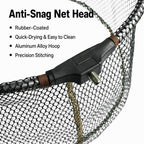 LINNHUE Foldable Rubber Coated Fishing Landing Net Head Anti-Snag Aluminum Alloy Frame Fly Fishing Mesh, 35cm, 40cm, 45cm