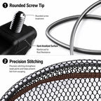 LINNHUE Foldable Rubber Coated Fishing Landing Net Head Anti-Snag Aluminum Alloy Frame Fly Fishing Mesh, 35cm, 40cm, 45cm